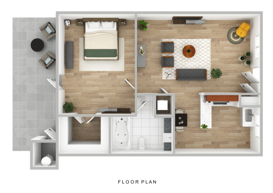 a floor plan of a two bedroom apartment at The Cielo Vista